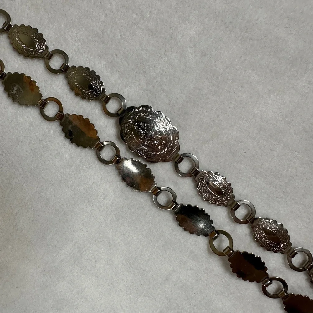 Conco belt dainty Silver western coastal cowgirl‎ oval thin small statement